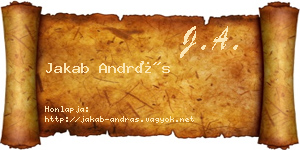 Jakab András névjegykártya